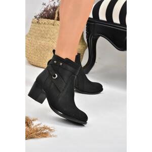 Fox Shoes Women's Black Thick Heeled Boots