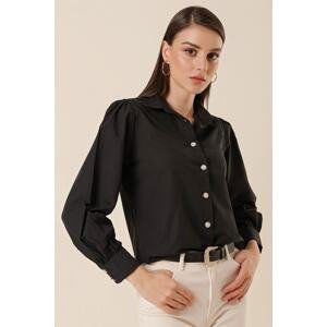 By Saygı Metal Button Detailed Shirt Black