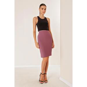 By Saygı Lined Imported Crepe Cube Skirt