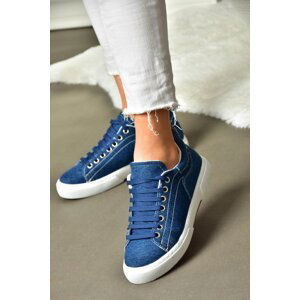 Topánky Fox P404008210 Námornícka modrá džínsová tkanina Dámska športová obuv Tenisky