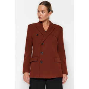 Trendyol Brown Lined Oversize Woven Blazer Jacket