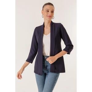 By Saygı Lycra Double Sleeve Fabric Short Jacket with Shawl Collar Width Length.