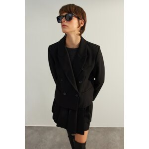 Trendyol Black Limited Edition High Quality Regular Lined Woven Blazer Jacket