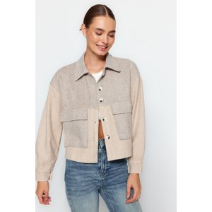 Trendyol Stone Woven Double Pocket Jacket