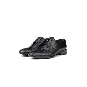 Ducavelli Croco Genuine Leather Men's Classic Shoes, Derby Classic Shoes, Laced Classic Shoes