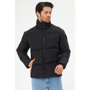 D1fference Men's Black Inner Lined Waterproof And Windproof Inflatable Winter Coat.