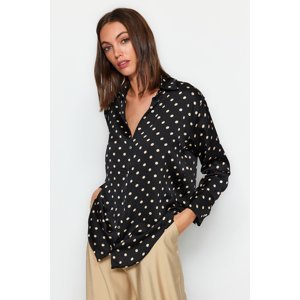 Trendyol Multicolored Polka Dot Patterned Oversize/Wide Fit Satin Woven Shirt