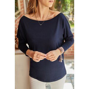 XHAN Viscose Boat Neck Blouse