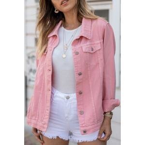 XHAN Dámska ružová džínsová bunda 8YXK4-30628-20