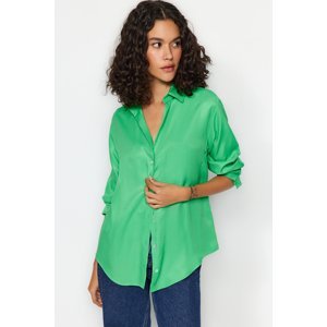 Trendyol Green Oversize/Wide Fit Satin Woven Shirt