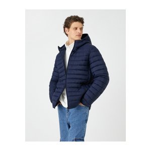 Koton Nafukovací kabát sezónne kapucňa na zips vrecko detailné