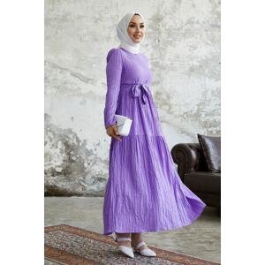 Priehľadné šaty InStyle Almisa Belted - fialová