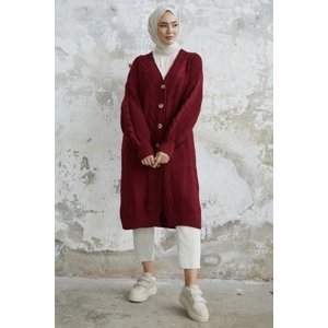 InStyle Evia Buttons Knitwear Cardigan - Burgundy