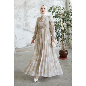 InStyle Cindy Burgundy Hijab Dress - Beige