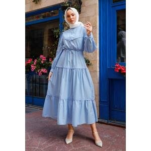 InStyle Guipure Detail Balónové šaty na rukáve hidžáb - Baby Blue