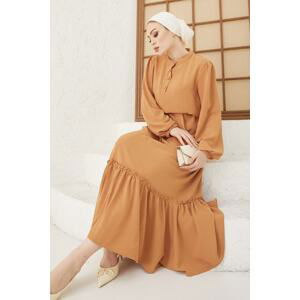 InStyle Meyra Buttoned Aerobatic Hijab Dress - Tile