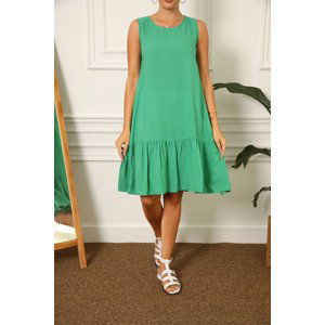 armonika Women's Grass Green Sleeveless Skirt with FRILLAGE DRESS