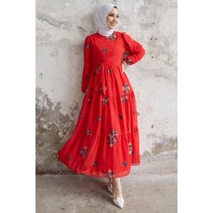 Kvetinové šifónové šaty InStyle Vanes - červené