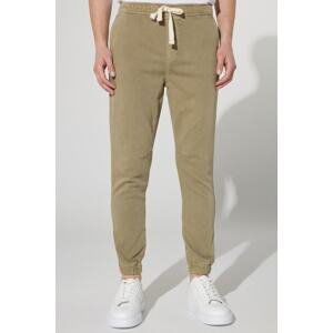 ALTINYILDIZ CLASSICS Men's Khaki Slim Fit Slim Fit Jogger Pants with Side Pockets, Cotton Tie Waist Flexible.
