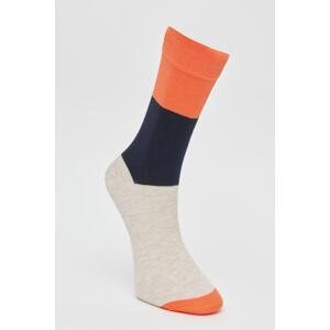 ALTINYILDIZ CLASSICS Men's Orange Beige Patterned Socks