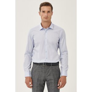 ALTINYILDIZ CLASSICS Men's Light Blue Easy-to-Iron Slim Fit Slim Fit Classic Collar Cotton Shirt.