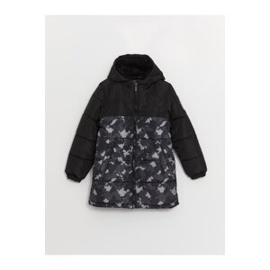 LC Waikiki Boys' Hooded Printed Coat