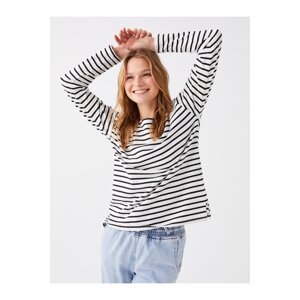 LC Waikiki Women's Crew Neck Striped Long Sleeved T-Shirt