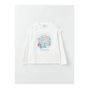 LC Waikiki Crew Neck Elsa Printed Long Sleeve Girls' T-Shirt