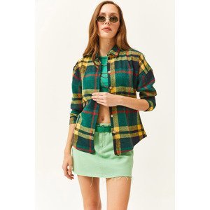 Olalook Women's Emerald Green Plaid Lumberjack Shirt