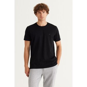 AC&Co / Altınyıldız Classics 100% Organic Cotton Men's Black Slim Fit Slim Fit Crewneck T-Shirt.