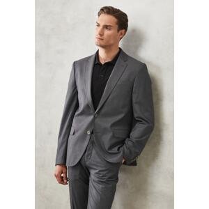 ALTINYILDIZ CLASSICS Men's Gray Regular Fit Normal Cut Mono Collar Dobby Classic Suit