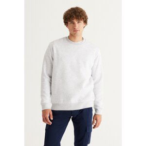 AC&Co / Altınyıldız Classics Men's Snow Melange Standard Fit Normal Cut Inner Fleece 3 Thread Crew Neck Sweatshirt