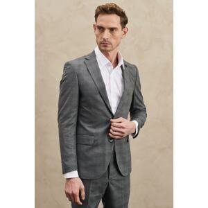 ALTINYILDIZ CLASSICS Men's Gray Extra Slim Fit Slim Fit Mono Collar Checked Suit