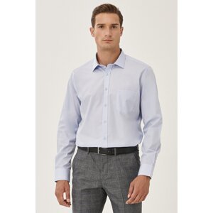 AC&Co / Altınyıldız Classics Men's Light Blue Easy-to-Iron Comfort Fit Comfy Cut Classic Collar Shirt.