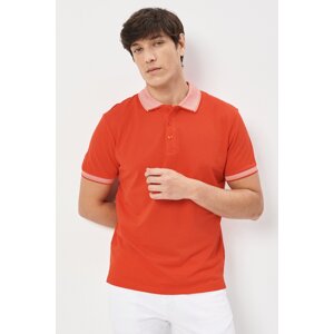 AC&Co / Altınyıldız Classics Pánske nezmršťovacia bavlnená tkanina Slim Fit Slim Fit Slim Fit Granátové jablko fialové polo tričko s výstrihom.