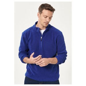 AC&Co / Altınyıldız Classics Men's Saxe Blue Anti-pilling Anti-Pilling Heat-Proof Standard Fit High Neck Fleece Sweatshirt