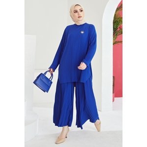 InStyle Mila Pleated Trousers Tunic Double Suit - Sax