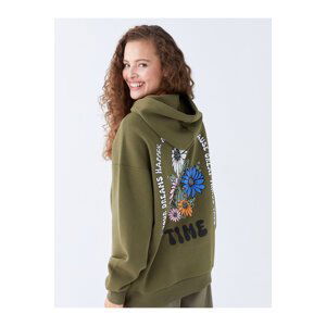 LC Waikiki Printed Long Sleeve Oversize Women's Hoodie