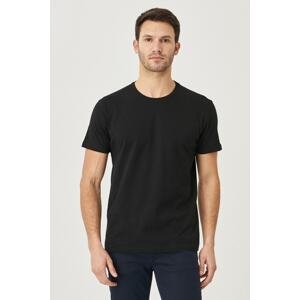 AC&Co / Altınyıldız Classics pánske čierne tričko s krátkym rukávom 100% bavlna slim fit slim fit crewneck.