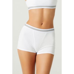 LOS OJOS x Melody White Cotton Ribbed Boxer Panties