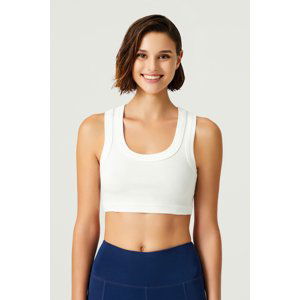 LOS OJOS x Melody Ecru Cotton Thick Strap Crop Top Tank