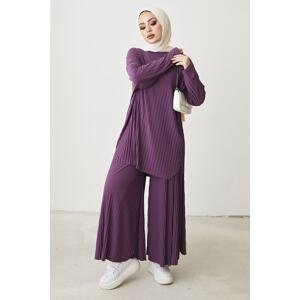 InStyle Mila Pleated Pants Tunic Double Suit - Purple