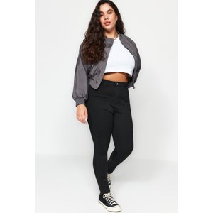 Trendyol Curve Black High Waist extra flexibilné úzke džínsy