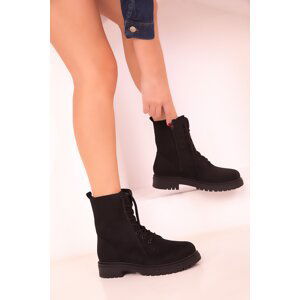 Soho Black Suede Women's Boots & Booties 18368