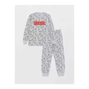 LC Waikiki Crew Neck Printed Long Sleeve Boys' Pajamas Set