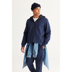 ALTINYILDIZ CLASSICS Men's Navy Blue Standard Fit Regular Fit Hooded Zipper Sweatshirt