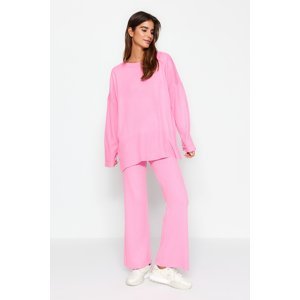 Trendyol Pink Comfortable Knitwear Bottom-Top Set