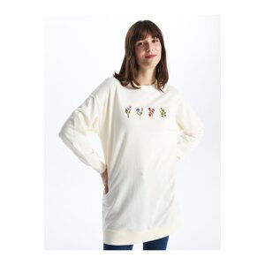 LC Waikiki Crew Neck Embroidered Long Sleeve Women's Sweatshirt Tunic