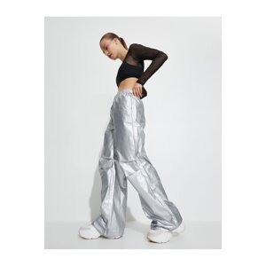 Koton Parachute Sweatpants with Elastic Waist, Stoppers, Pockets, Water Repellent Features