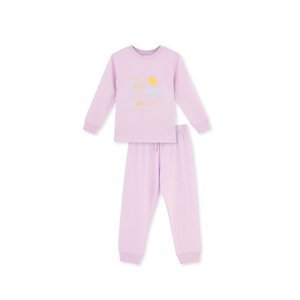 Dagi Lilac Print Detailed Long Sleeve Pajama Set
